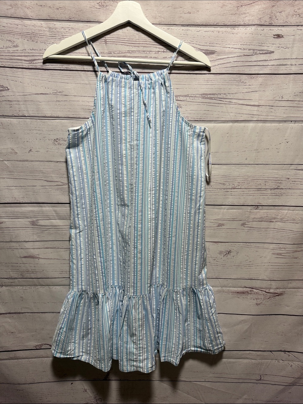 Southern Tide Halter blue striped dress